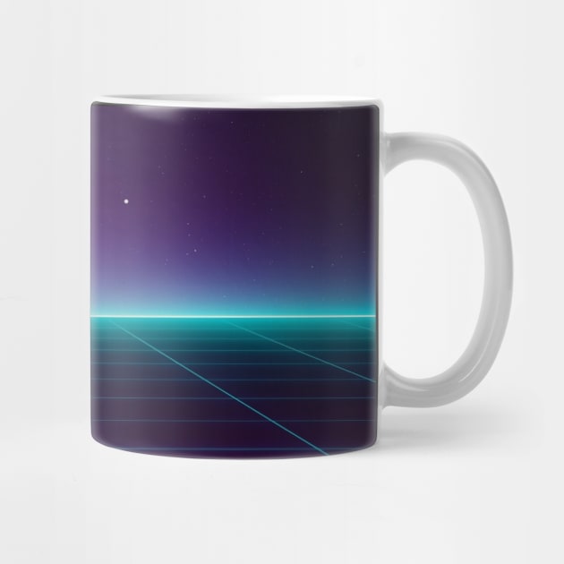 Finger Guns Comedy Mug - 80's Retrowave by gofingerguns